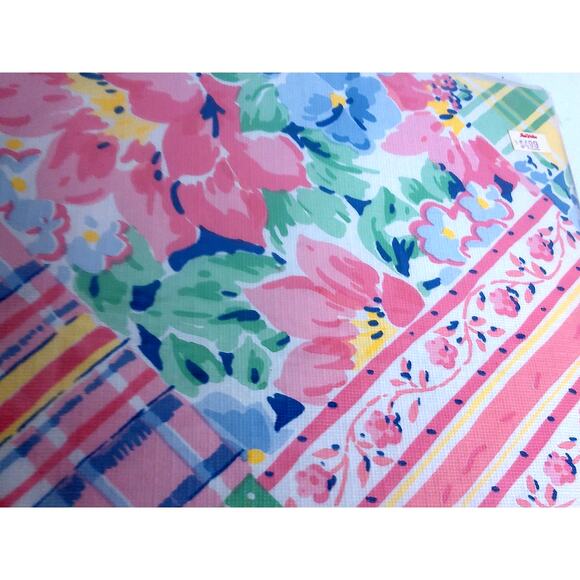 Vintage Great Room Country Charm Vinyl Oblong Tablecloth 52x70  New - Picture 2 of 6